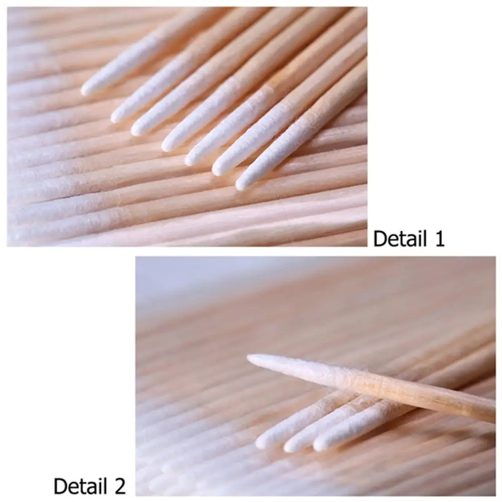 

Cotton Swab Stick Disposable Tattoo Wooden Single Wooden Eyeliner Stick Cotton Small Swab Hygiene X6C5