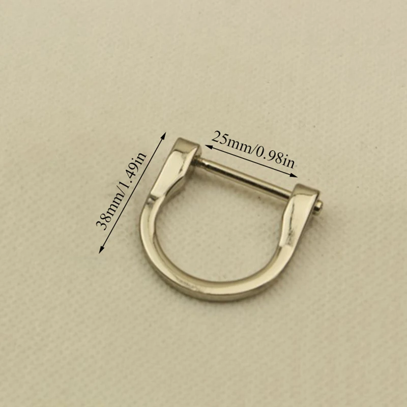 25mm silver Новая Металлическая Съемная Сумочка на плечо дамская сумочка ремень винт D кольцо Пряжка Застежка DIY открытый винт сумка аксессуары - Цвет: 25mm silver