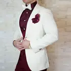 Новый роскошный белый свадебный смокинг для жениха 3 шт. двубортный жилет с лацканами для вечеринки выпускного лучший мужской пиджак брюки костюм для мужчин