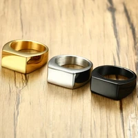 fashion luxury gold color men ring jewelry black rings for man friendship gift male ring simple party jewelry silver color ring