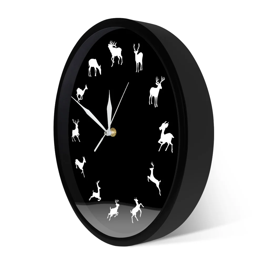 Настенные часы с изображением диких лесных существ современные украшения на