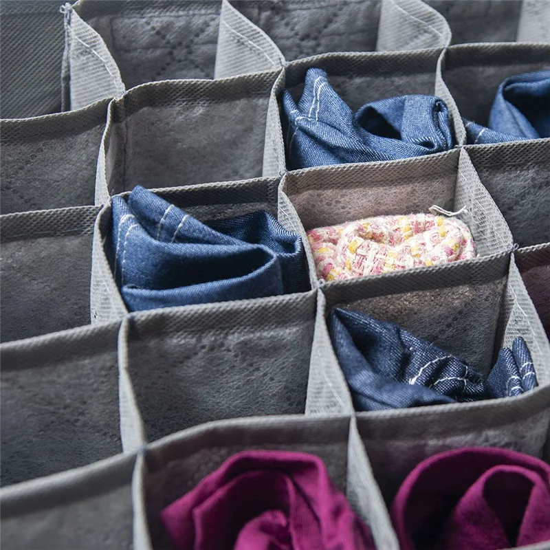 

Foldable Underwear Storage Box Non-woven Wardrobe Underwear Organizer Bra Socks Underpants Drawers Divider Box
