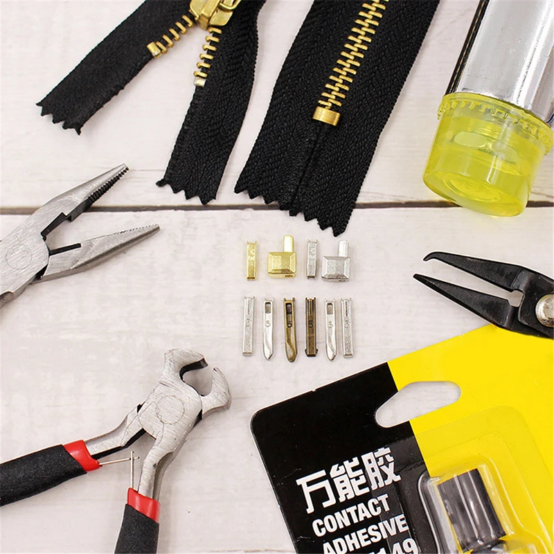 

8/10 Sets Metal Repair Zipper Stopper Open End Zipper Sewing Stopper Accessories Zipper DIY For Clothes