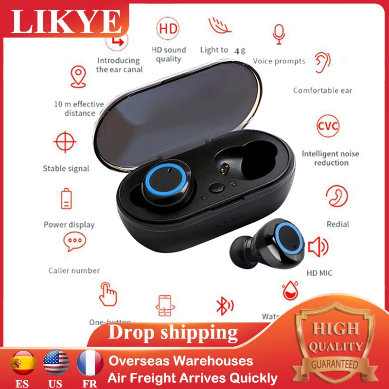 

Wireless Earphones HiFi Noise Reduction Stereo In-ear Bluetooth-Compatible 5.0 Headphones for Android IOS Portable Sport Headset