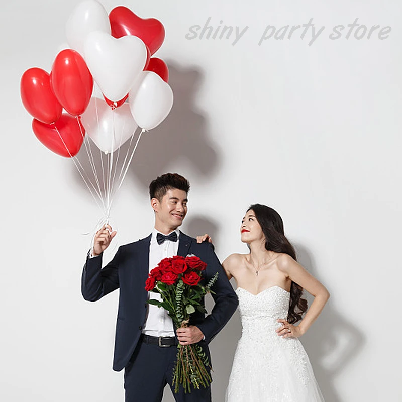 12 дюймов красное белое сердце искусственное Свадебное предложение День Святого