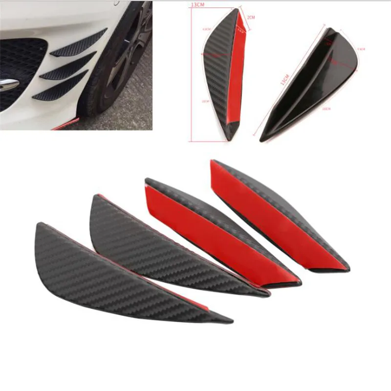 

6pcs/set Universal Front Bumper Lip Decoration Diffuser Splitter Fins Body Spoiler Canards Valence Chin Car Tuning Canard