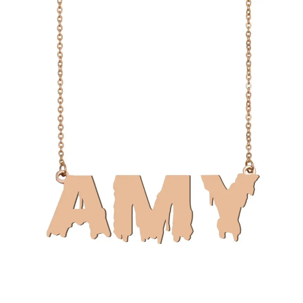 Amy Name ожерелье на заказ крутой чертов арт кулон табличка с именем Хэллоуин и День