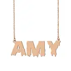 Amy Name ожерелье на заказ крутой чертов арт кулон-табличка с именем Хэллоуин и День Санта-Клауса ювелирные изделия подарок для детей мальчиков и девочек