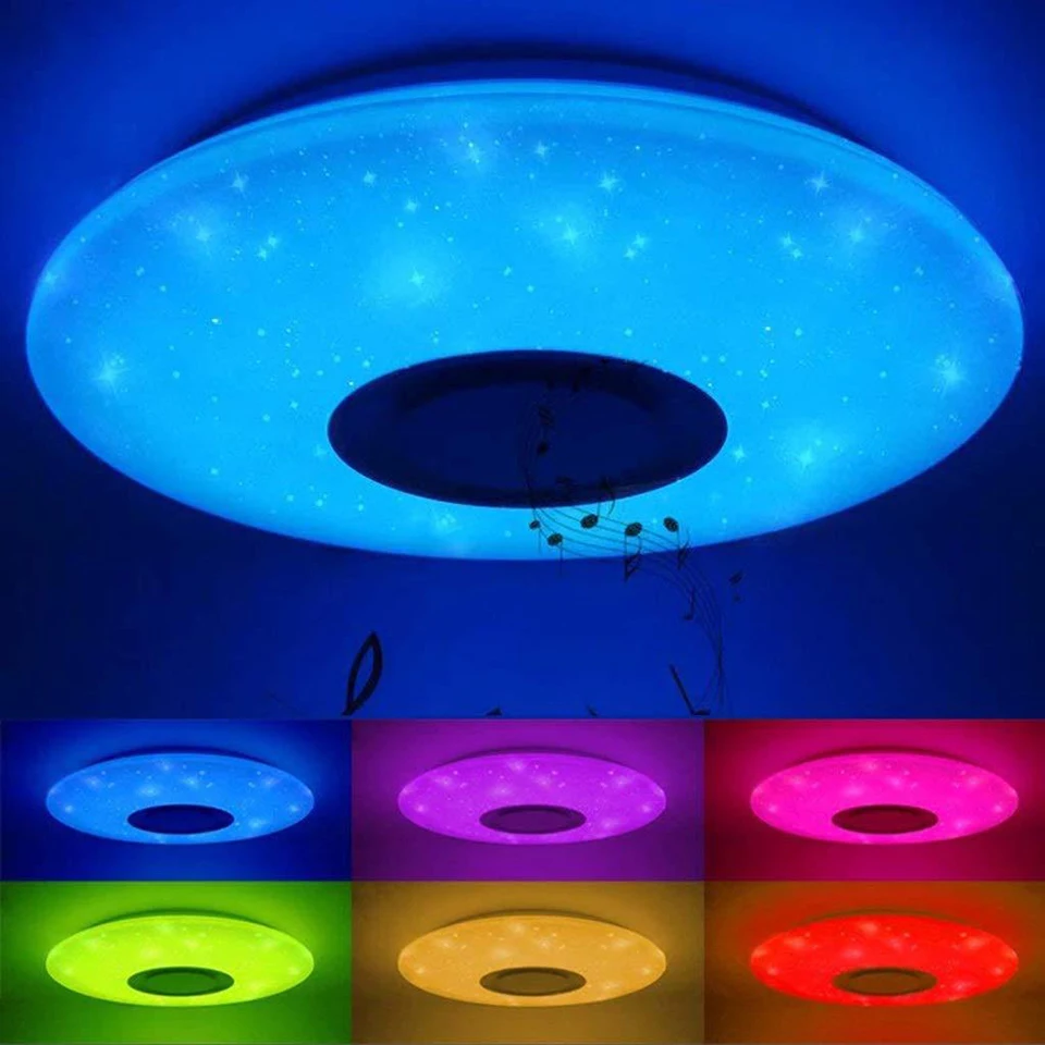 

Nordic Art Led Rgb Dimmable Color Changing Ceiling Light,Modern Living Room Decor Bluetooth Speaker Ceiling Lamp Indoor Lighting