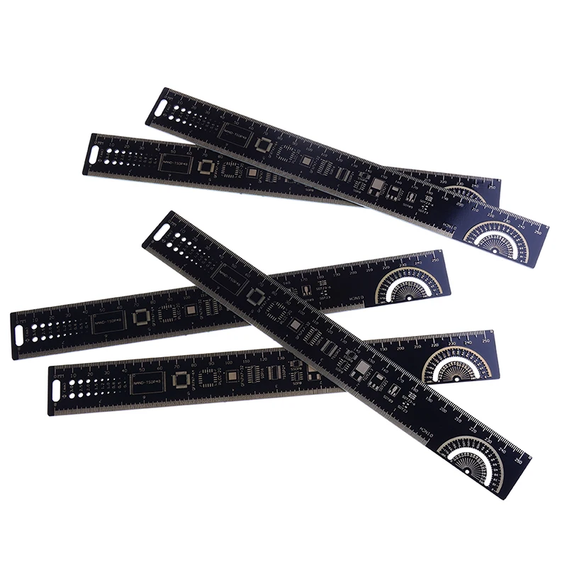 

25cm Multifunctional PCB Ruler Measuring Tool Resistor Capacitor Chip IC SMD Diode Transistor Package 180 Degrees