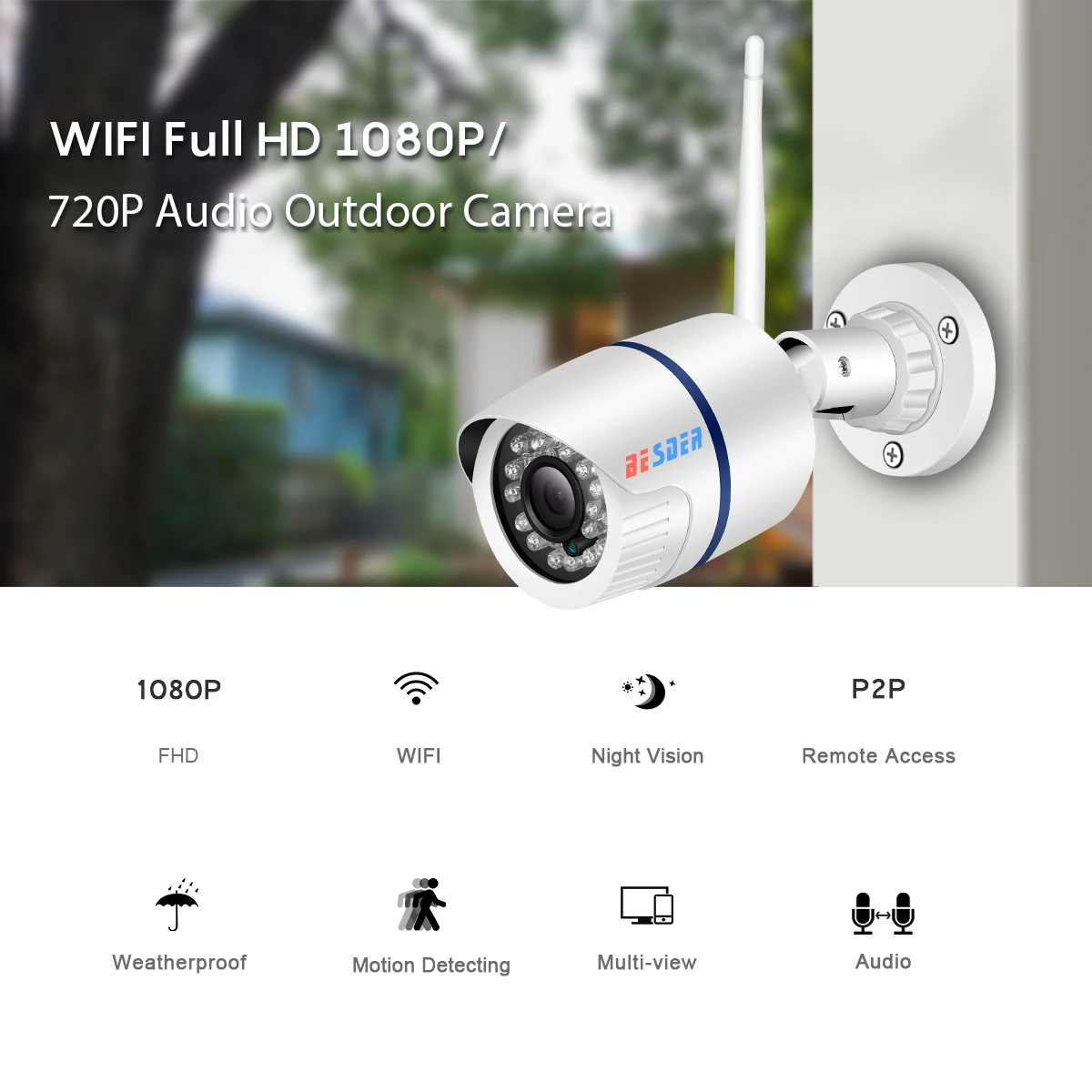 Ip камера BESDER Yoosee Wi Fi 1080P 960P 720P HD беспроводная проводная P2P CCTV Bullet открытая со слотом