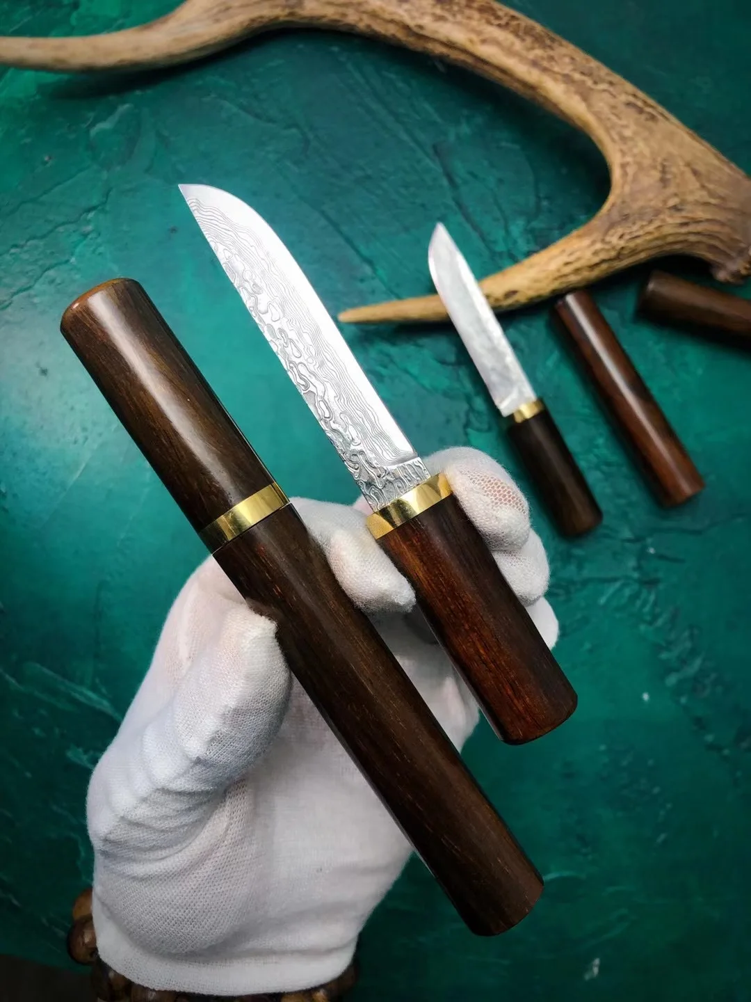 Дамасская Сталь Японская розовая древесина Самурайский прямой меч из черного дерева стали D2 тактический меч-охотничий нож.