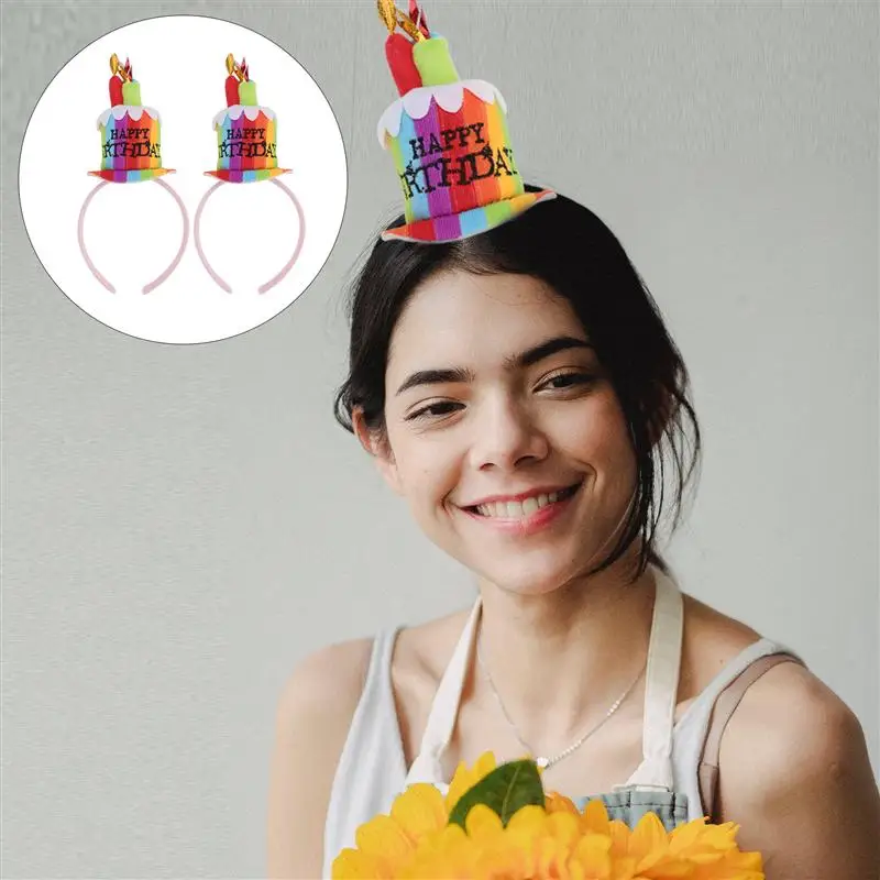 

2Pcs Creative Headbands Lovely Hairbands Cake Shaped Headwear Hair Accessories for Birthday