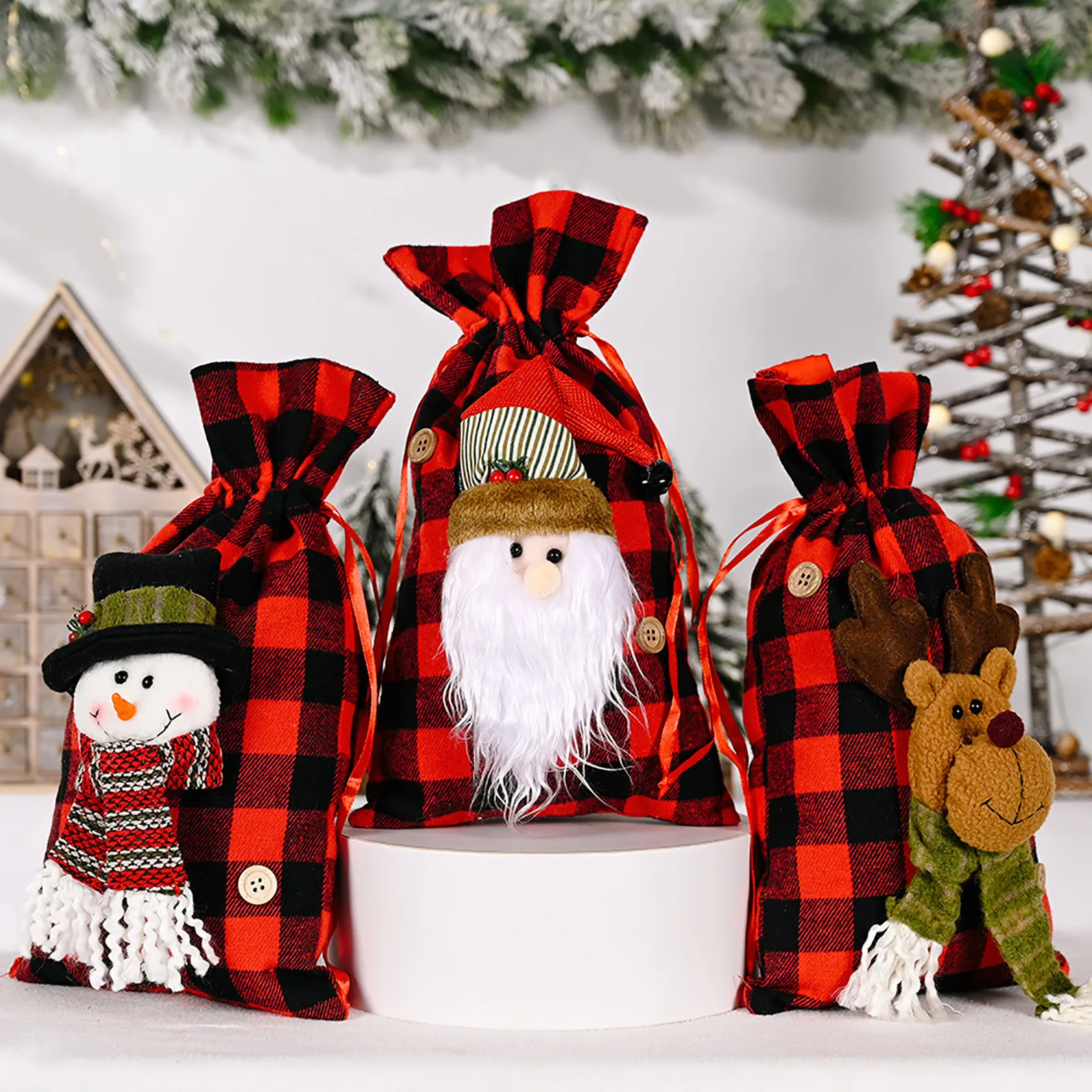 

Сумка-тоут в виде Санта Клауса, снеговика, лося, Рождественская сумка, Рождественское украшение, рождественский подарок, Новый Год 2022