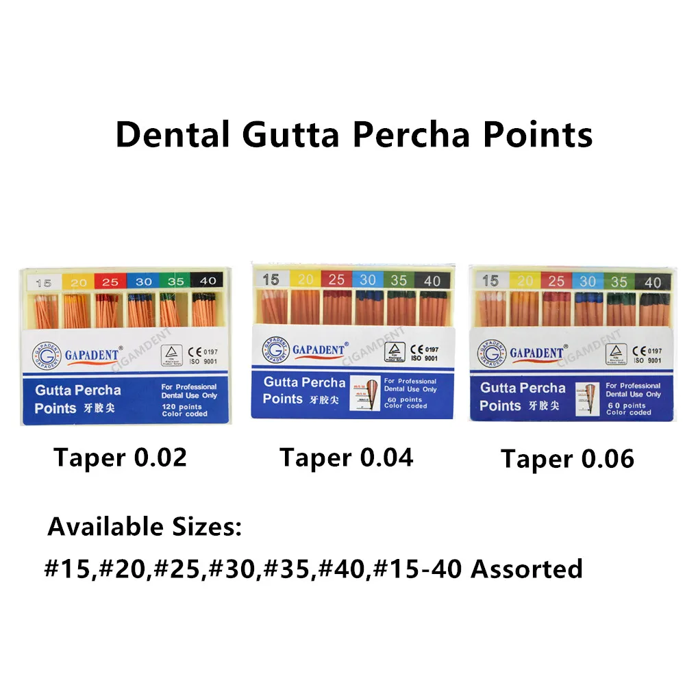 20Box Dental Gutta Percha Points Endodontic Material Taper 02/04/06 #15 #20 #25 #30 #35 #40 #15-40 Mixed