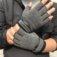 autumn and winter non fleece mens and womens half finger gloves outdoor warm and velvet thickened cycling gloves for lovers