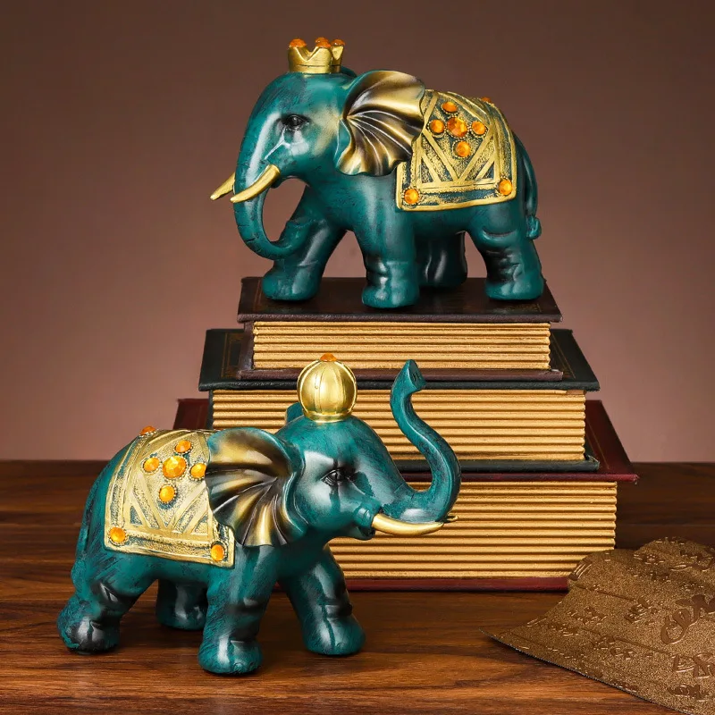 

Роскошные украшения из эпоксидной смолы в виде слона для гостиной, винного Ранда, веранды, декоративные предметы, украшения из смолы