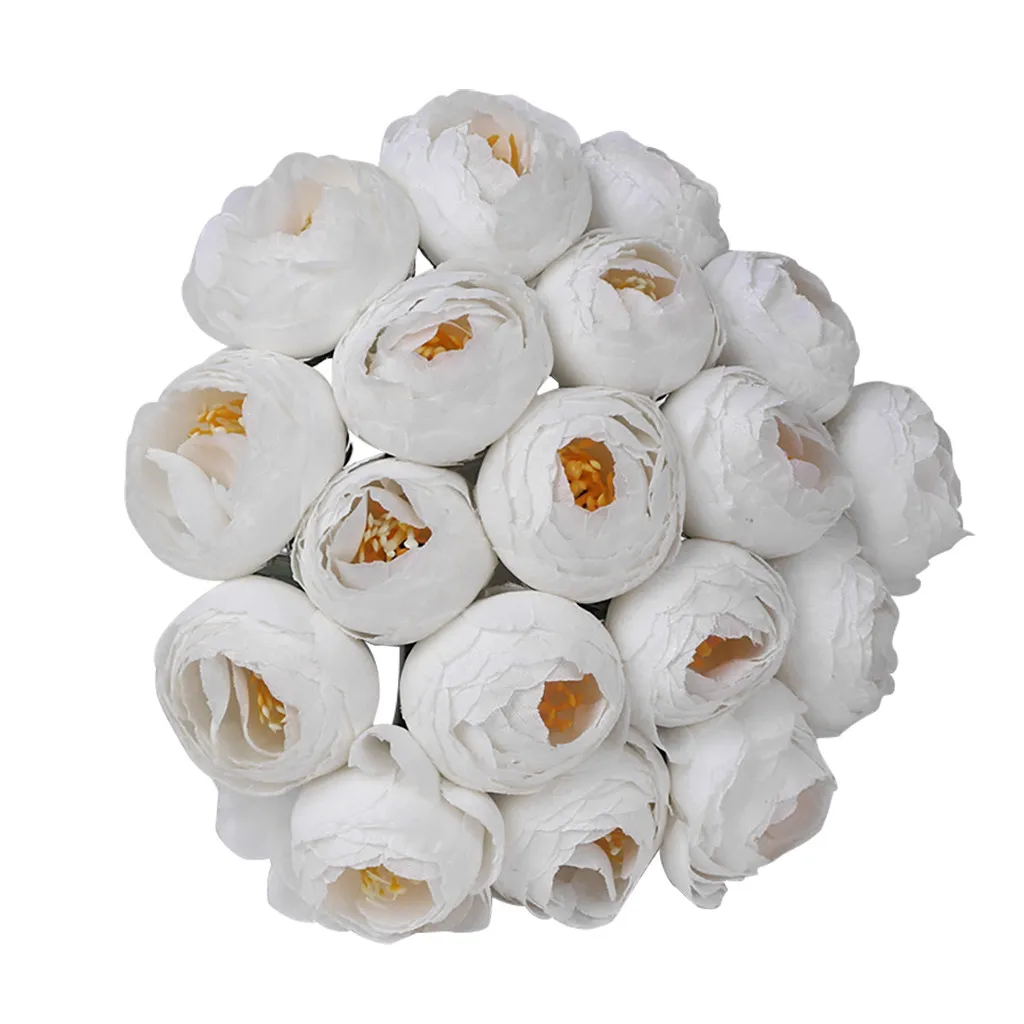 Модный свадебный центральный Искусственные цветы Белый пион букет ручной работы