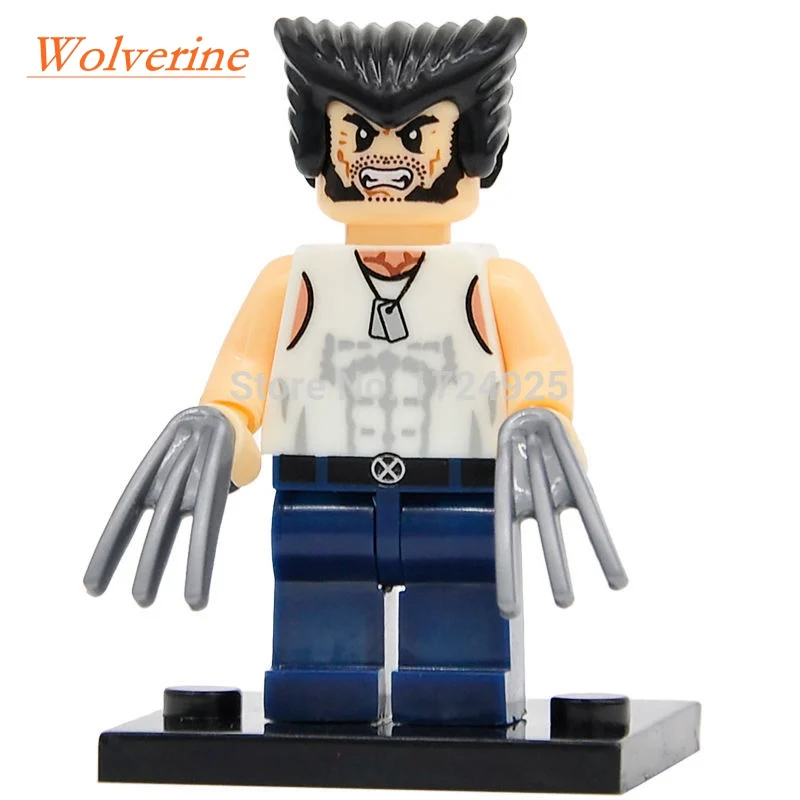 Wolverine Один горячий Супер Герои 500+ горячая фигурка Marvel DC Мстители Дэдпул Звездный огонь Бэтмен Супермен железный человек строительные блоки игрушки - Цвет: Wolverine