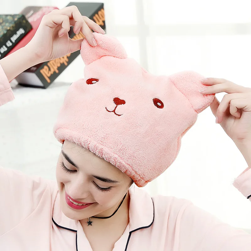 

Creative cartoon shower cap super absorbent and quick-drying headscarf bathroom cute animal adult thickened wiping head dry hair