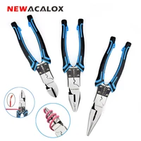 newacalox professional grade pliers 8 long nose pliers diagonal cutting pliers wire pliers 3pcs pliers set diy hand tool