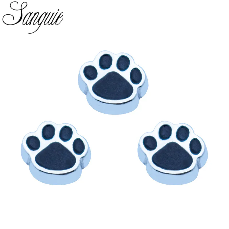 Новейшие 10 шт./партия плавающие шармы собачья лапа медальоны подходят для жизни