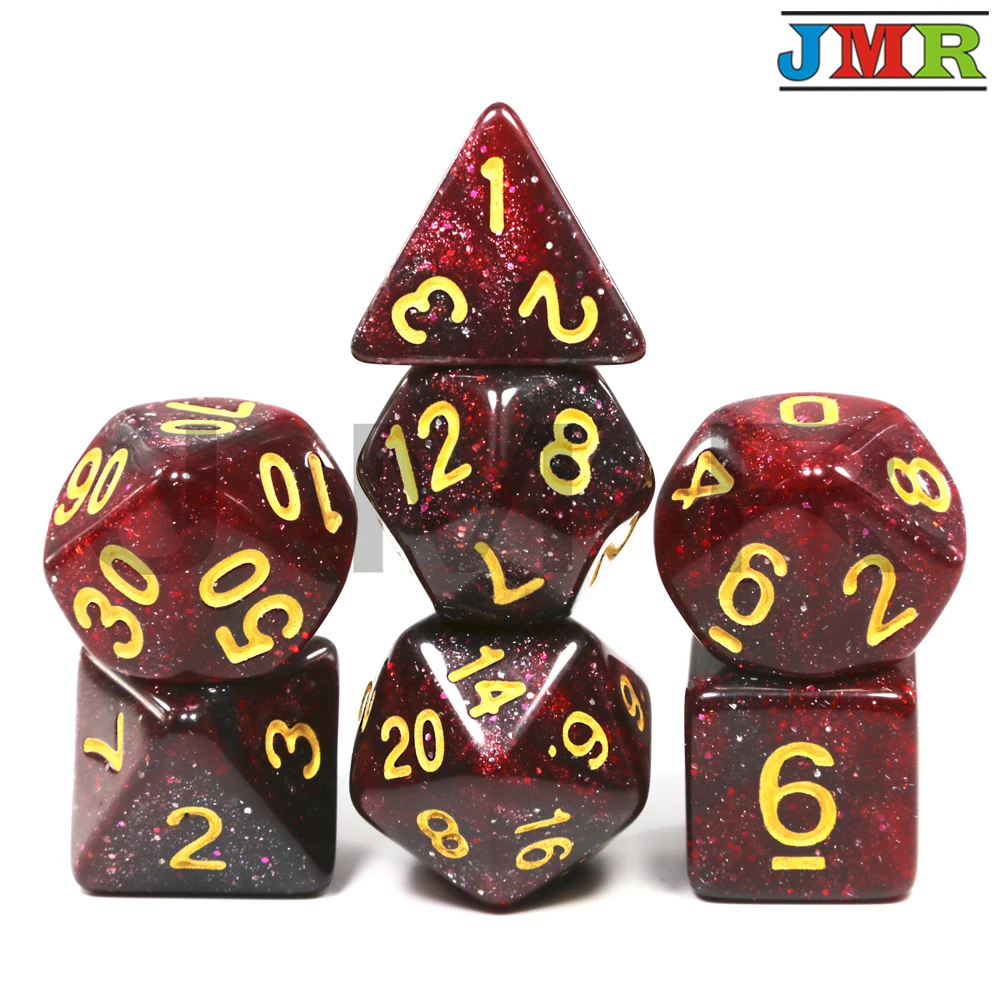 Новое поступление 6 цветов креативный Вселенная Галактика кости набор D4-D20 с