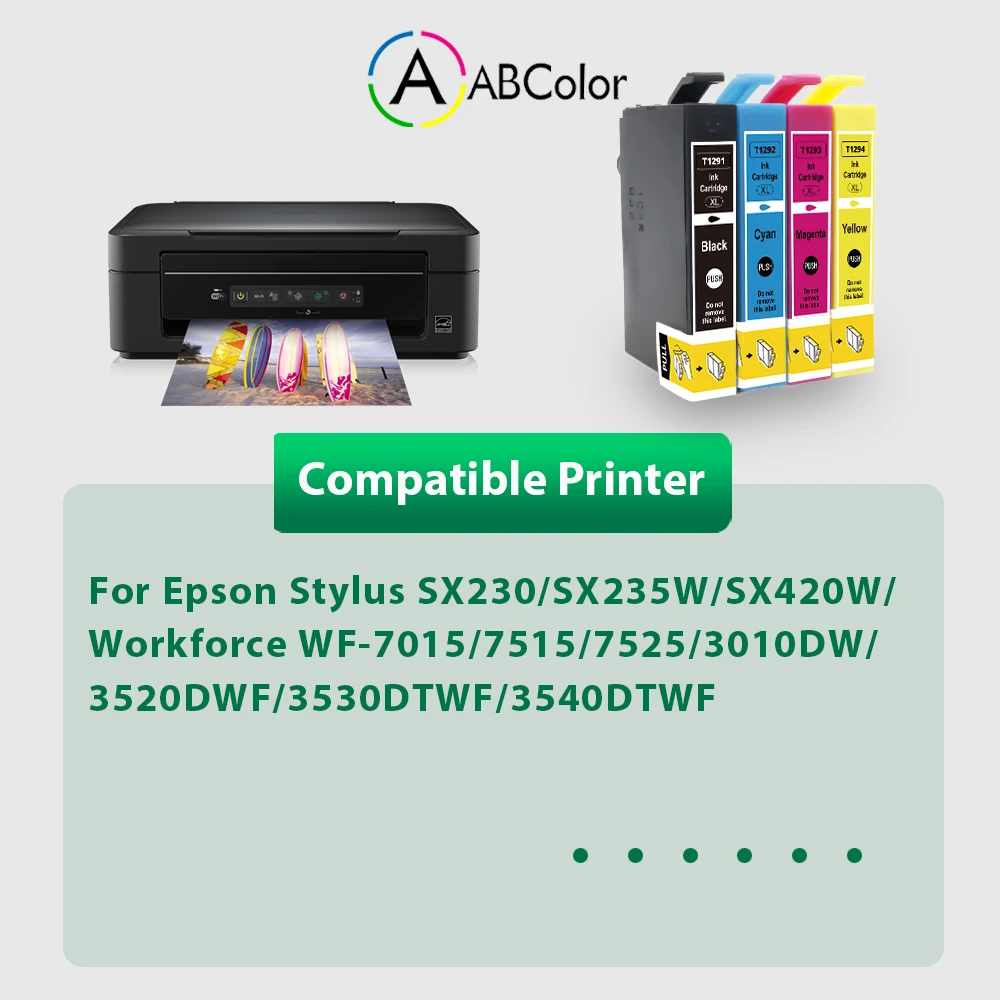 Картридж для принтера Epson Stylus SX230 SX235W SX438W SX440W SX445W 4PK T1291 T1292 T1293 T1294 | Компьютеры и