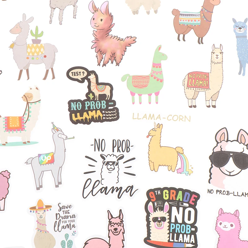 

50Pcs Cute Alpaca Sheep Animal Stickers Guitar Laptop Skateboard Luggage Decals New Arrival