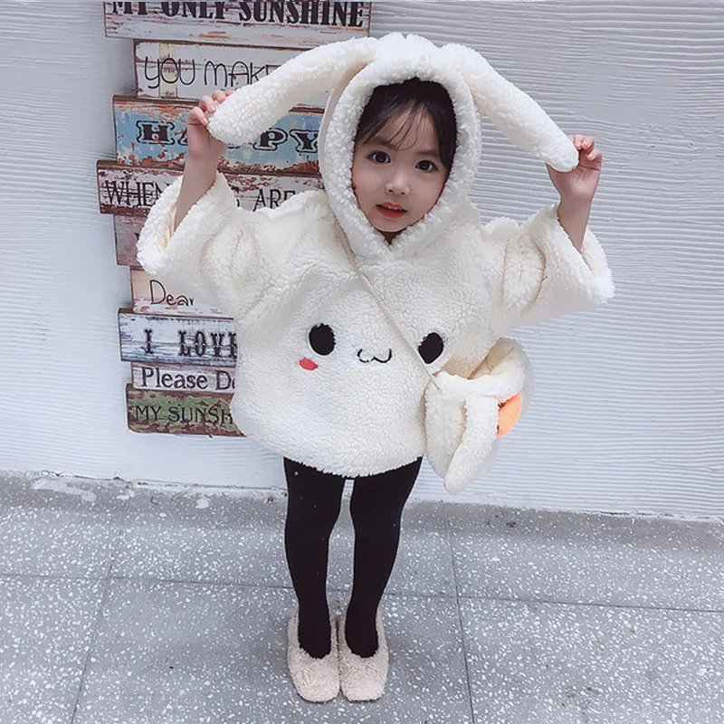 Осенне-зимнее пальто для маленьких девочек Новинка 2019 года милый кролик из