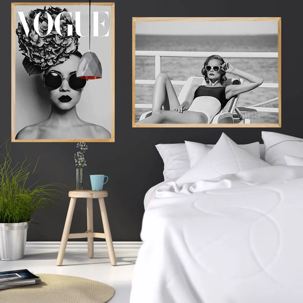 Скандинавская модная женская дневная живопись минимализм черная белая