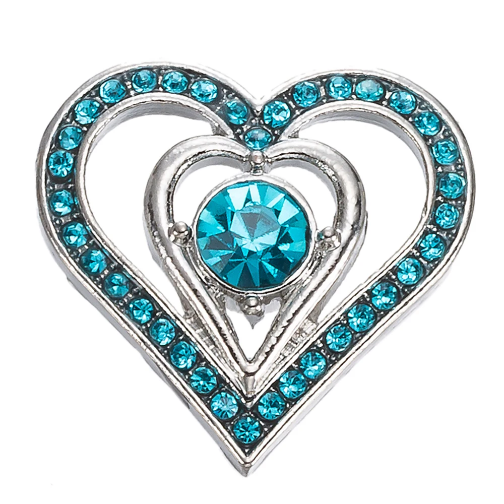 New metal Heart Snap Button Jewelry 18mm Buttons fit sracelet Bangles TZ9249 | Украшения и аксессуары