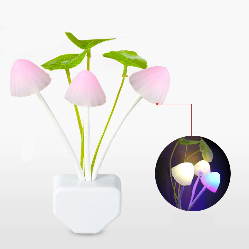 

Night Light Mushroom Lamp Novelty For Baby Led Bulbs Emergency Ac Eu&Us Plug Right Sensor 3 Colourful Fungus Z20