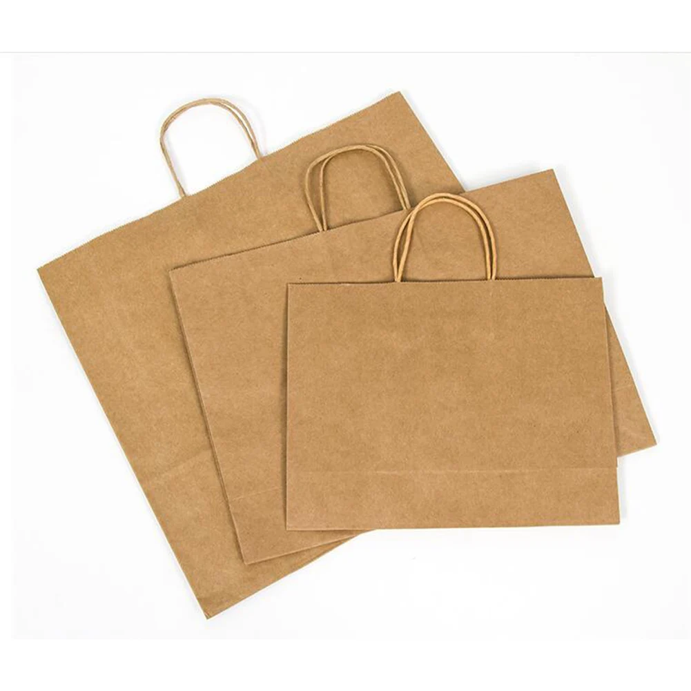 Kraft Paper Handle Bag Gift With or Wedding Party Fashionable Clothes Gifts Christmas Xmas Brown Packing | Багаж и сумки