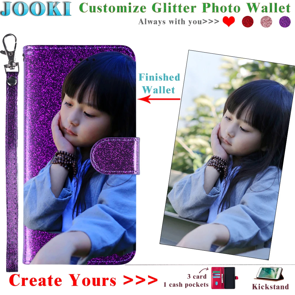 Компактный блестящий чехол AQUOS R2 индивидуальный кожаный кошелек для фото