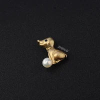 zhen d cute puppy brooch pin natural freshwater pearl ball mini like 17x20mm dog lovely gift pin