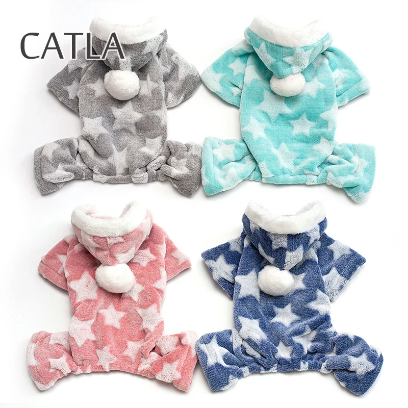 

Осенне-зимний теплый комбинезон для домашних питомцев, пижама для домашних животных, мягкая флисовая одежда для кошек, пуловер для маленьки...