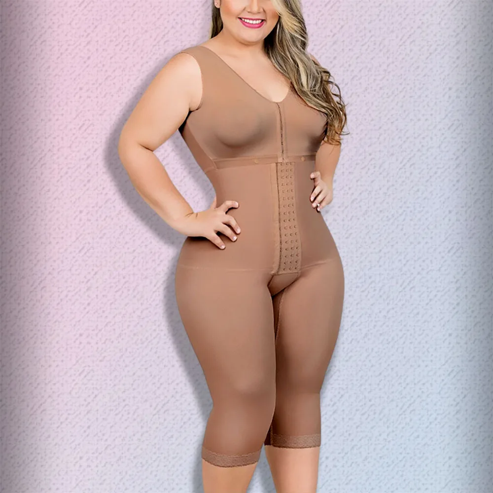 Postpartum Full Body Shaper Removable Bra With Snap Closure Shapewear Post Liposuction Fajas Colombianas