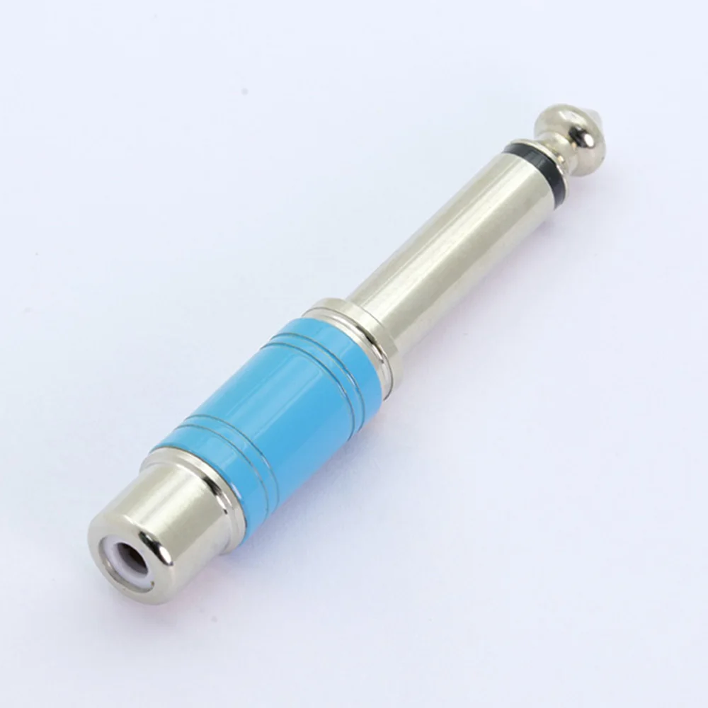 10 шт./лот никелированный аудиоразъем RCA 6 35 мм моно штекер для адаптер динамика с