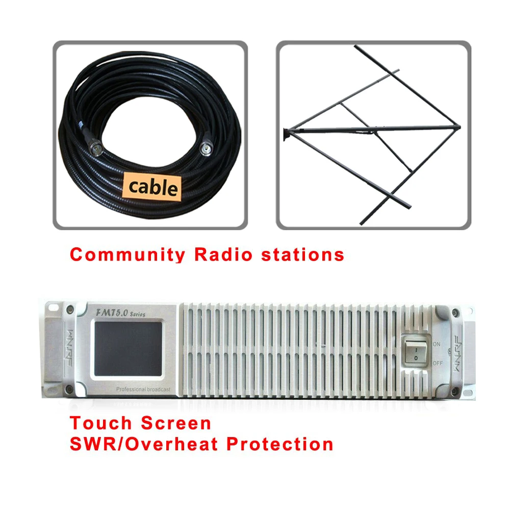 FMT5.0 300 Вт FSN-300 fm-радио вещательный передатчик 87,5-108 МГц+ циркулярно поляризованная FM антенна+ 20 м кормушка кабель комплект