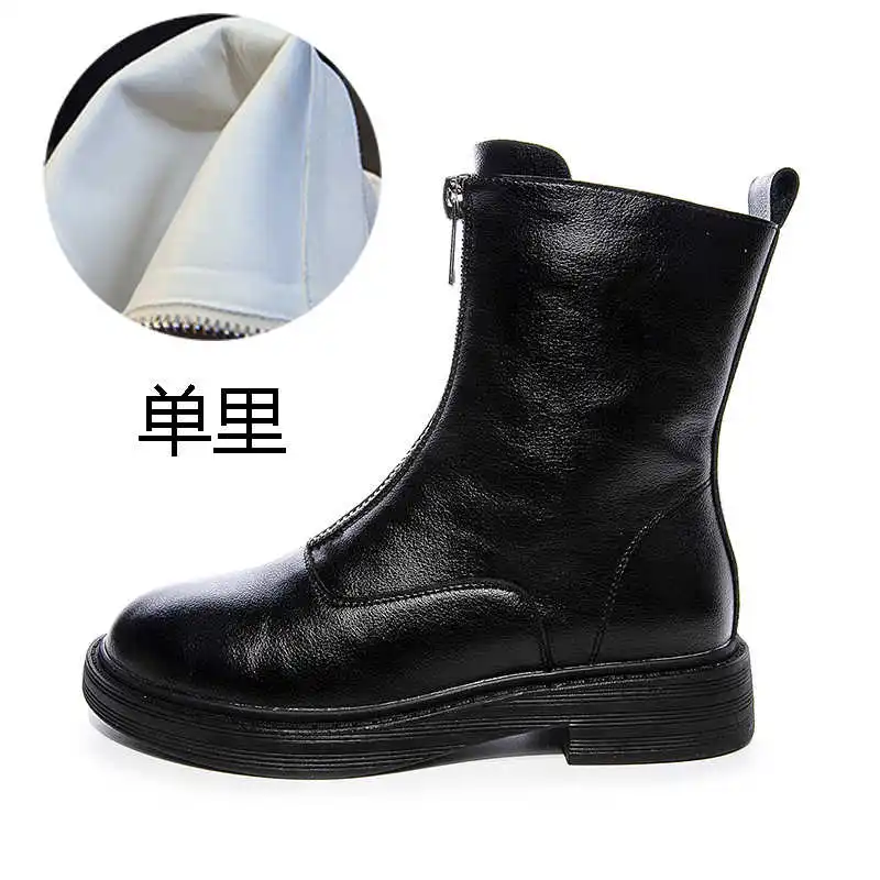 

Women's front zipper of Martin boots spring and autumn new product of 2019