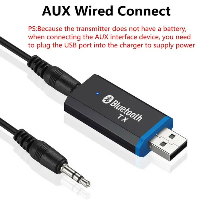USB Bluetooth 5 0 адаптер передатчика 3 мм AUX стерео разъем для наушников динамик