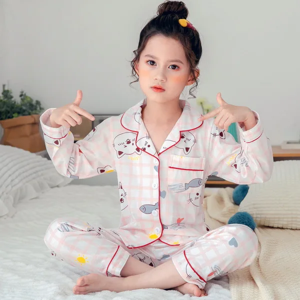 Детский кардиган комплект домашней одежды Весенняя детская одежда для сна