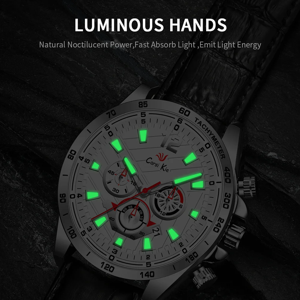 

Carsikie Men's Big Square Automatic Quartz Luxury Branded Golden Watches Quartz Mechanical Wristwatches Military for Man