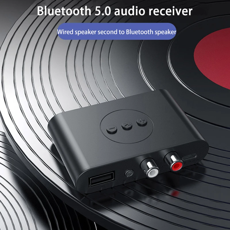 

NFC 10m Bluetooth 5.2 Audio Transmitter Receiver HD Wireless Adapter 2RCA Dual Audio Ports Micro USB AUX 3.5mm For PC TV Speaker