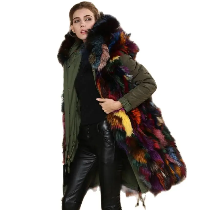 2015 Высококачественная парка пальто армейского зеленого цвета с подкладкой из