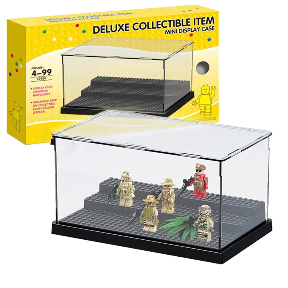 Новые Фигурки защиты витрины 8 цветов отображает коробку с 3 этапами основания