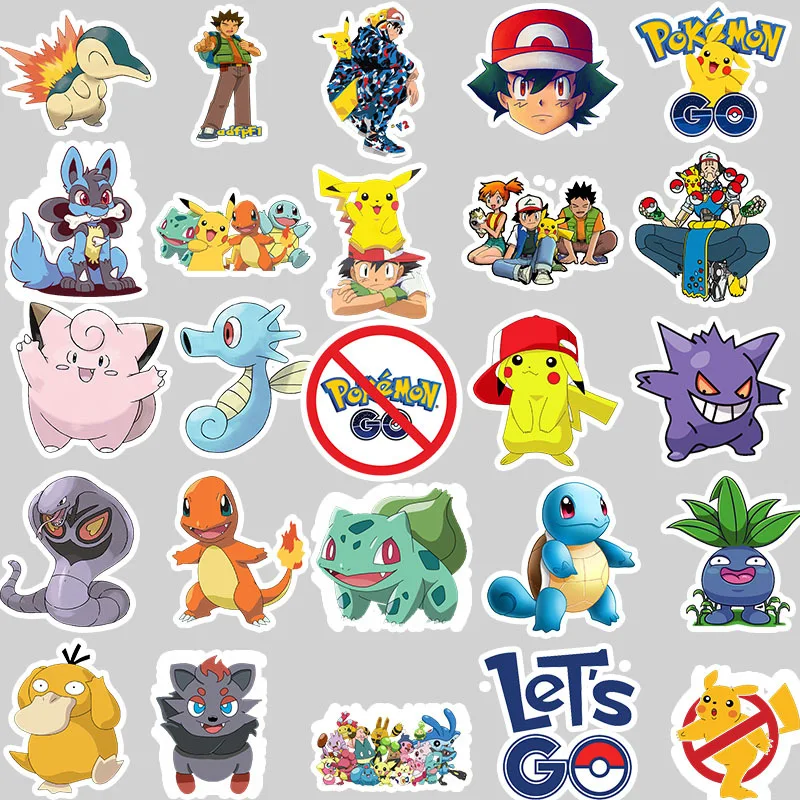 50 шт./компл. Pokemon футболка с декором в виде Пикачу Водонепроницаемый виниловые