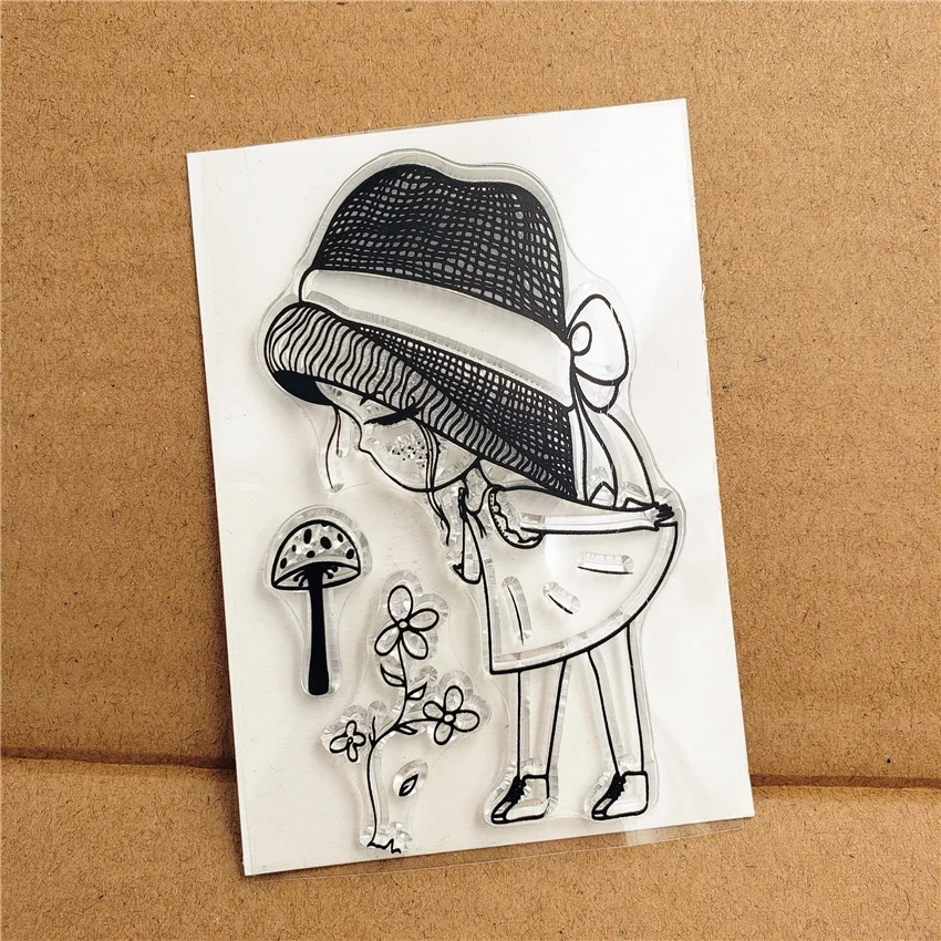 Прозрачный силиконовый штамп в виде грибов для скрапбукинга фотоальбом