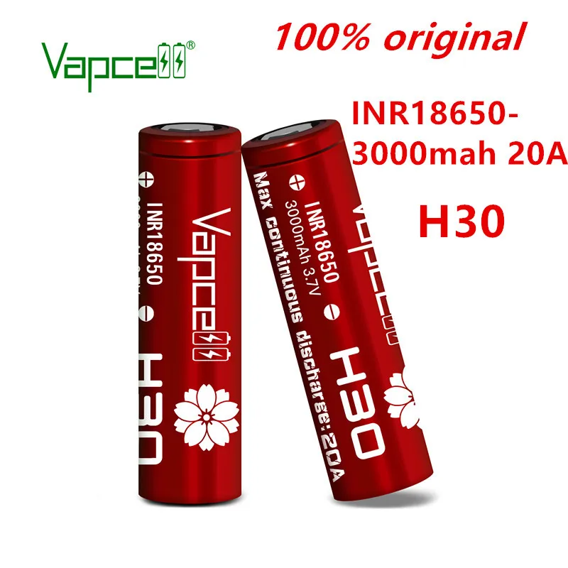 Бесплатная доставка Оригинальная батарея Vapcell H30 INR 18650 3000 мАч 20A Rewrap HG2L 3 7 в